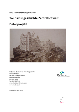 Tourismusgeschichte Zentralschweiz Detailprojekt