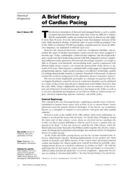 A Brief History of Cardiac Pacing