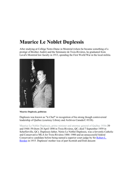 Maurice Le Noblet Duplessis