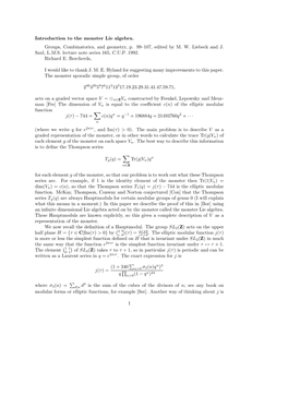 Introduction to the Monster Lie Algebra. Groups, Combinatorics, and Geometry, P