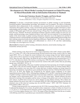 Development of a Mixed-Media Learning Environment on Global Warming for Rural Households with an Information Education in Thailand
