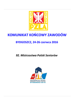 Komunikat Końcowy Zawodów