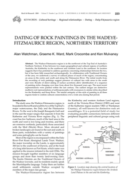 Dating of Rock Paintings in the Wadeye-Fitzmaurice Region, Northern