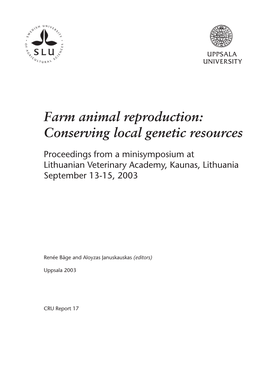 CRU Report 17. Farm Animal Reproduction: Conserving Local