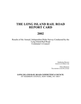 LIRR Report Card Rider Survey (2002)