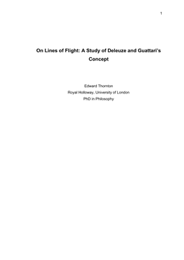 On Lines of Flight: a Study of Deleuze and Guattari's Concept