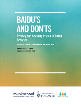 Baidu's and Don'ts