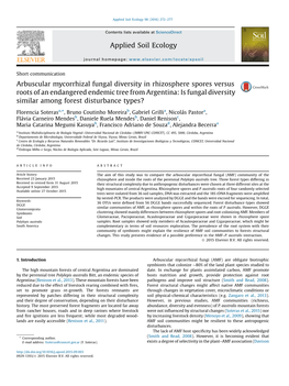 Arbuscular Mycorrhizal Fungal Diversity in Rhizosphere Spores Versus Roots of an Endangered Endemic Tree from Argentina: Is Fung