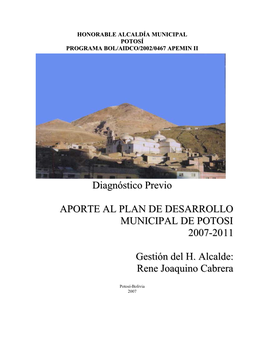 Plan De Desarrollo Municipal Potosi