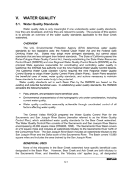 V. Water Quality 5.1