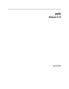 Pyte Release 0.7.0