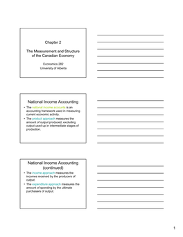 National Income Accounting National Income Accounting (Continued)