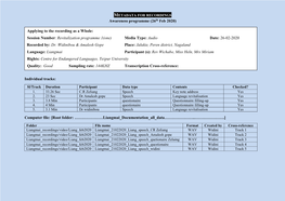 (26Th Feb 2020) Individual Tracks: Computer File: [Root Folder