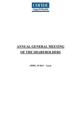 Annual General Meeting of the Shareholders