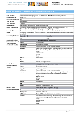 CTRI Trial Data