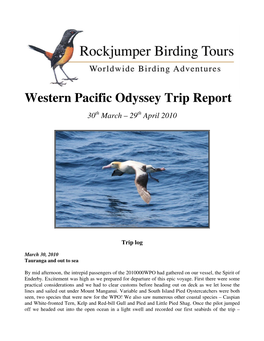 Western Pacific Odyssey Trip Report