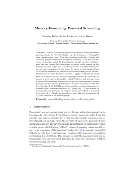 Memory-Demanding Password Scrambling