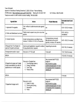 Selectboard Packet 12-02-2020