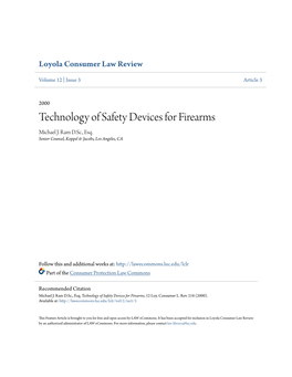 Technology of Safety Devices for Firearms Michael J
