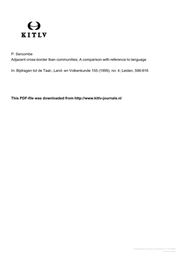 P. Sercombe Adjacent Cross-Border Iban Communities; a Comparison with Reference to Language