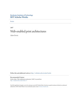 Web-Enabled Print Architectures Adam Dewitz