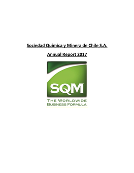 Sociedad Química Y Minera De Chile S.A. Annual Report 2017