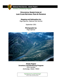 Ecological Subsection Mapping, Lake Clark National Park and Preserve