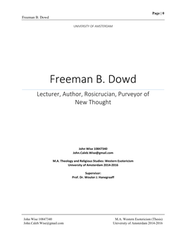 Freeman B. Dowd