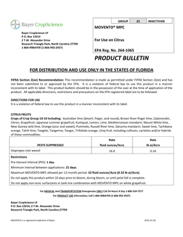 Product Bulletin