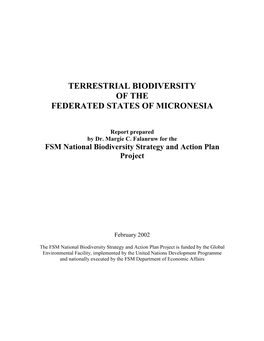 Terrestrial Biodiversity of the Federated States of Micronesia
