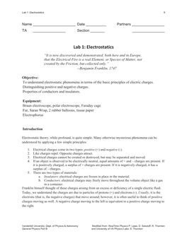 Lab 1: Electrostatics 9