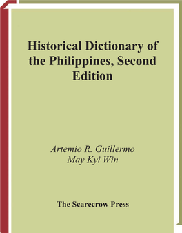 Historical Dictionary of the Philippines, Second Edition