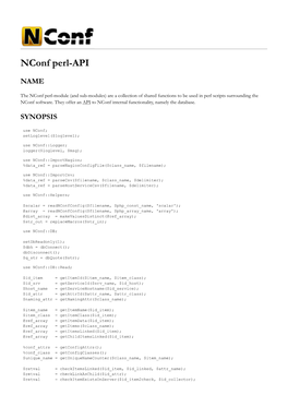 Nconf Perl-API