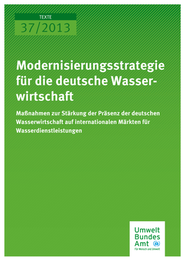 Modernisierungsstrategie Für Die Deutsche Wasserwirtschaft