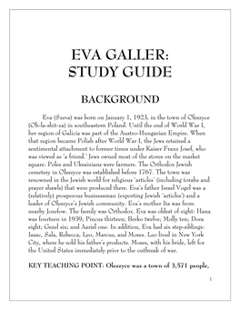 Eva Galler: Study Guide
