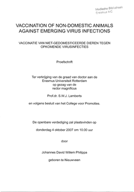 Vaccination of Non-Domestic Animals Against Emerging Virus Infections