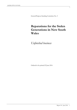 Reparations for the Stolen Generations in New South Wales