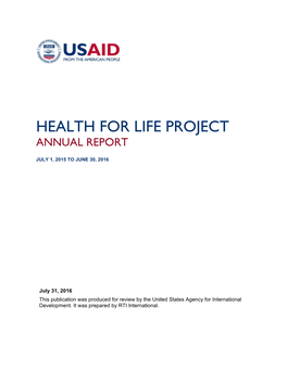 Health for Life Project Annual Report