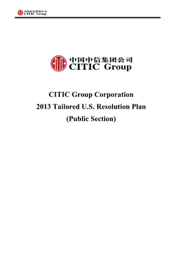CITIC Group Corporation 2013 Tailored U.S