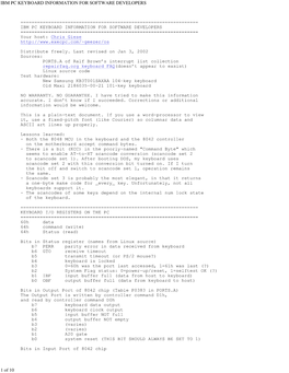 Ibm Pc Keyboard Information for Software Developers