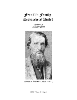 Volume 28 January 2000 James A. Franklin ( 1828