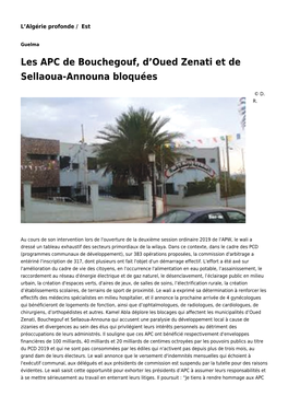 Les APC De Bouchegouf, D'oued Zenati Et De