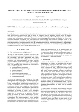 Integration of Laser Scanning and Close-Range Photogrammetry – the Last Decade and Beyond