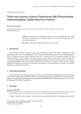 Phasmatodea: Heteropterygidae: Dataminae) from Vietnam