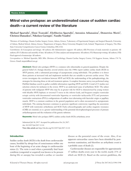 Mitral Valve Prolapse: an Underestimated Cause of Sudden Cardiac Death—A Current Review of the Literature