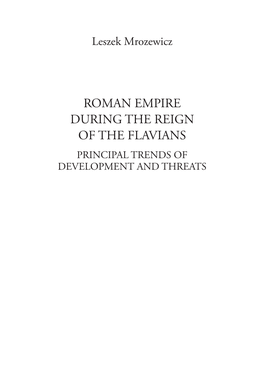 Roman Empire During the Reign of the Flavians