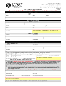 Connective Tissue Gene Tests LABORATORY TEST REQUISITION