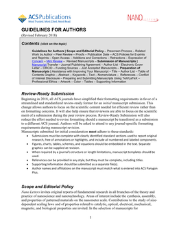 GUIDELINES for AUTHORS (Revised February 2018)