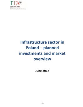 Infrastructure Sector in Poland – Planned Investments and Market Overview