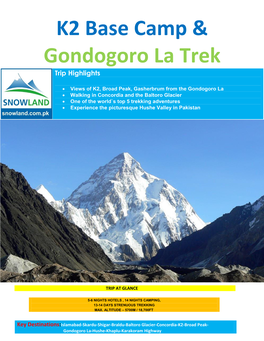 K2 Base Camp & Gondogoro La Trek